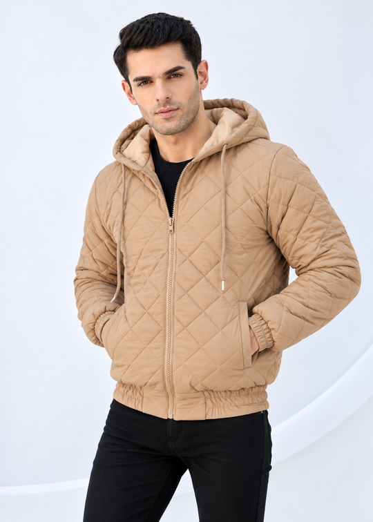 Diamond Quilted Jacket - High Value Tan