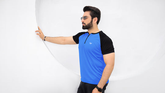 Velocity Zip Tee - Royal/Black