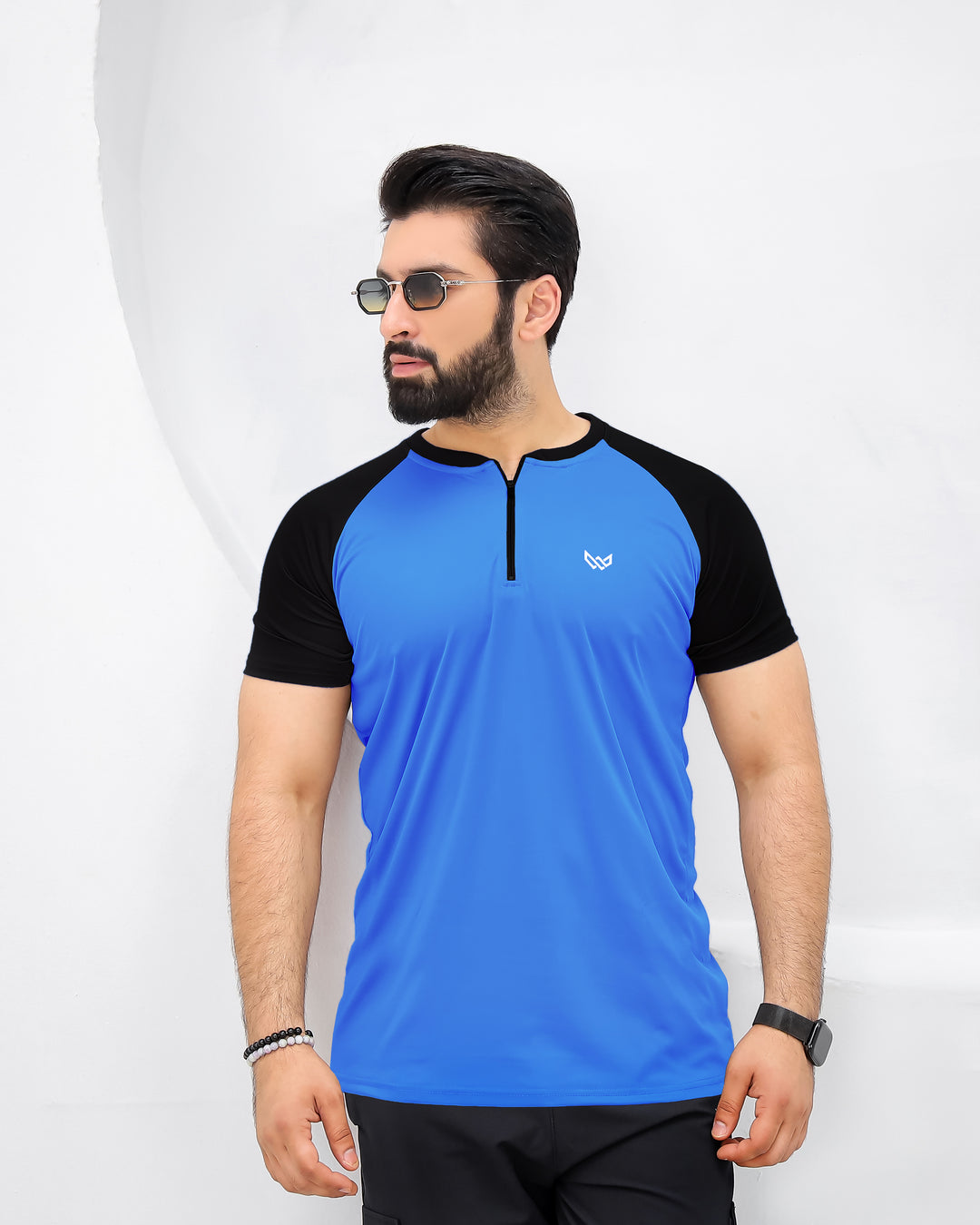 Velocity Zip Tee - Royal/Black
