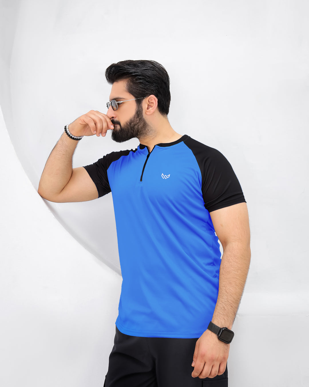 Velocity Zip Tee - Royal/Black