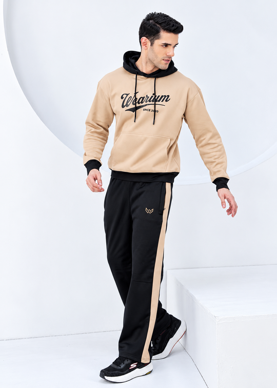 Trademark 3.0 - Tan/Black DropShoulders Winter Tracksuit