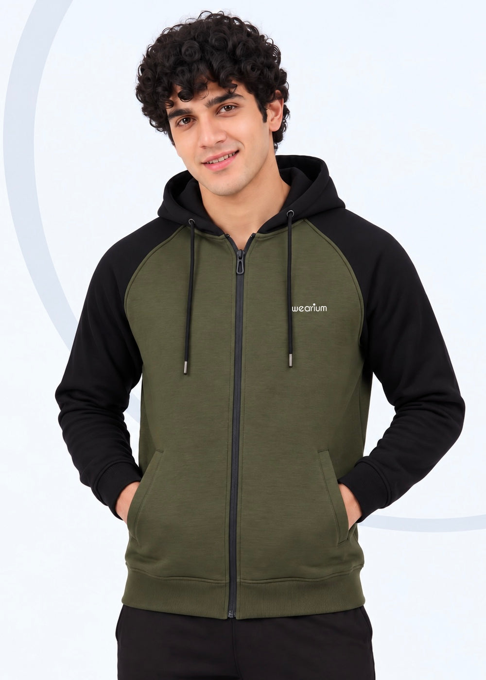 Core Contrast Premium Cotton – Olive Green & Black