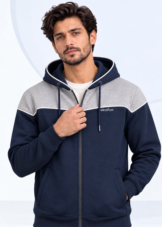 Monarch Zipper Premium Cotton – Blue & Silver
