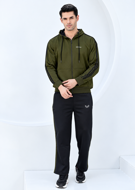 Olive Black Tri-Liner - Winter Tracksuit