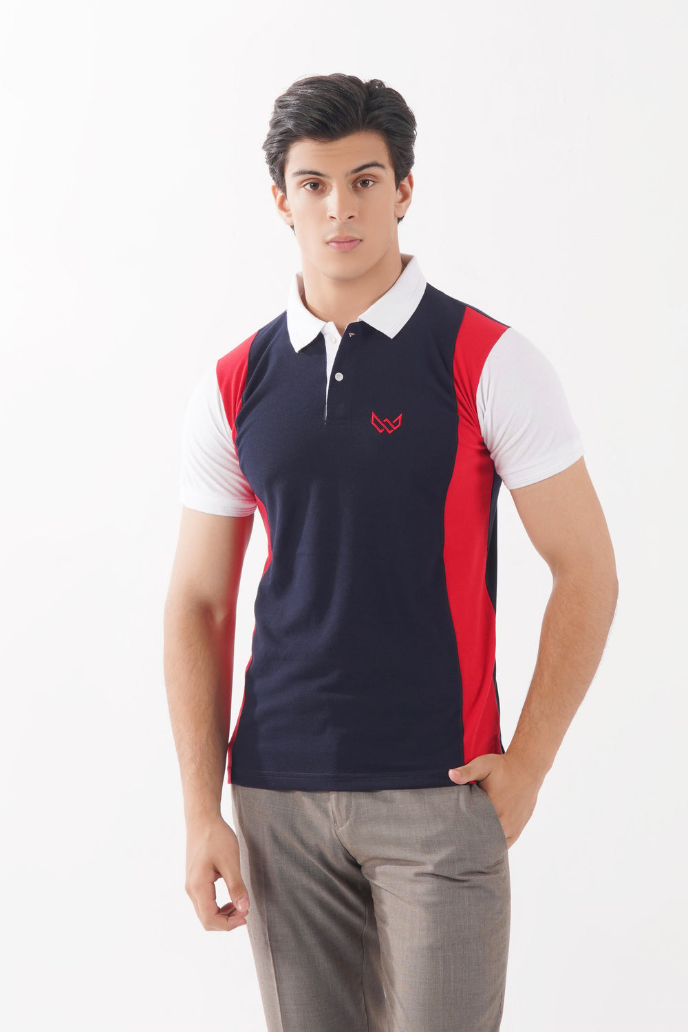 Vibrant Navy/Red Luxe Polo