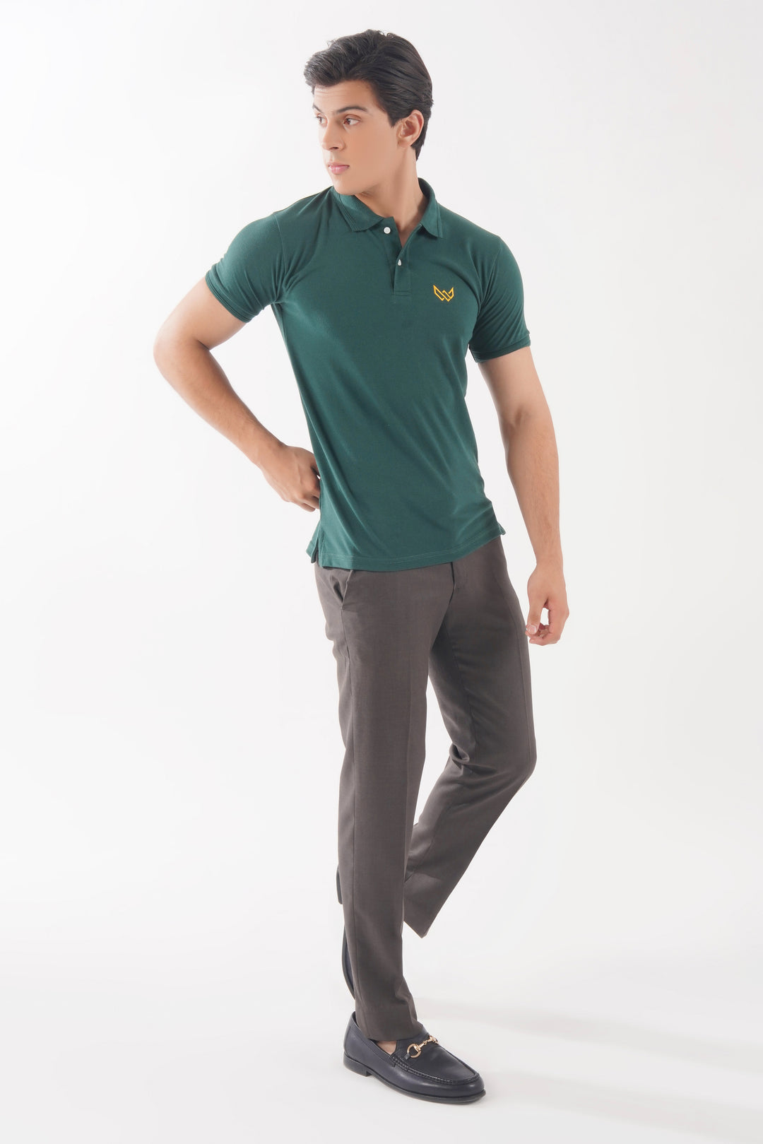 Dark Green Basics Polo