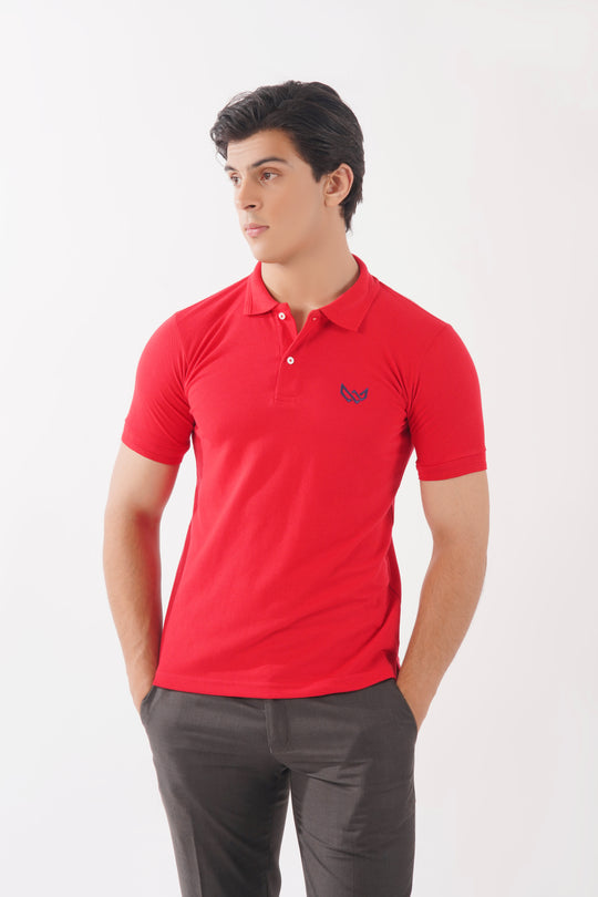 Crimson Red Basics Polo