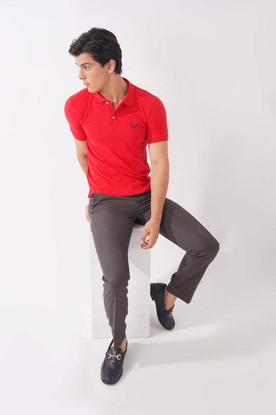 Crimson Red Basics Polo