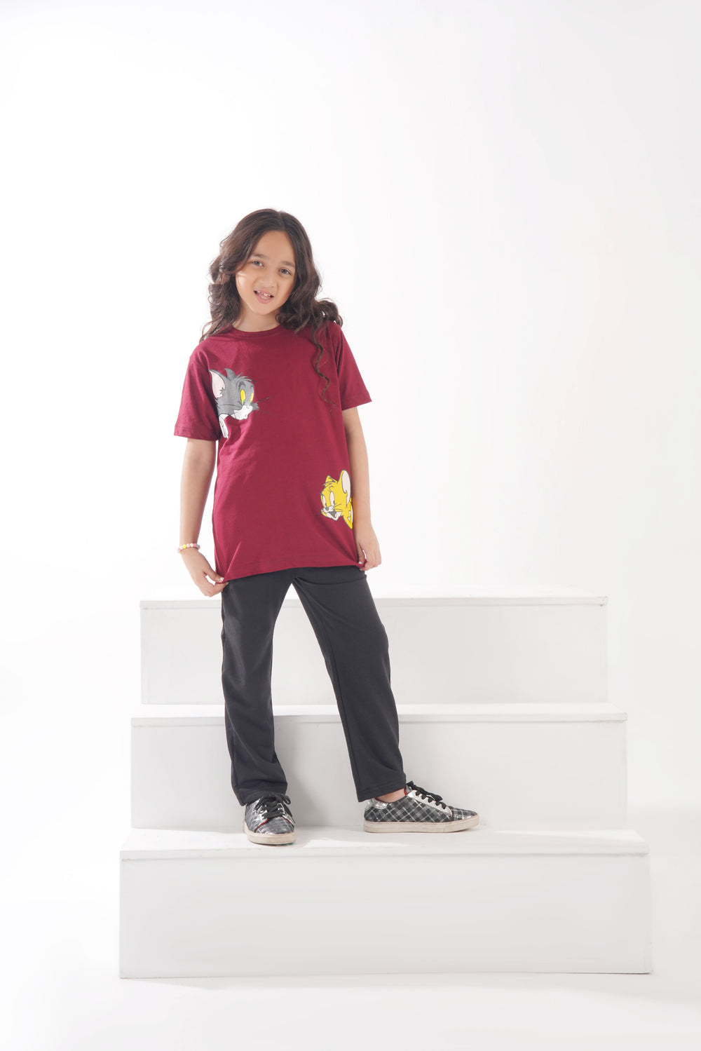 Tom & Jerry - Maroon Cotton Twinset