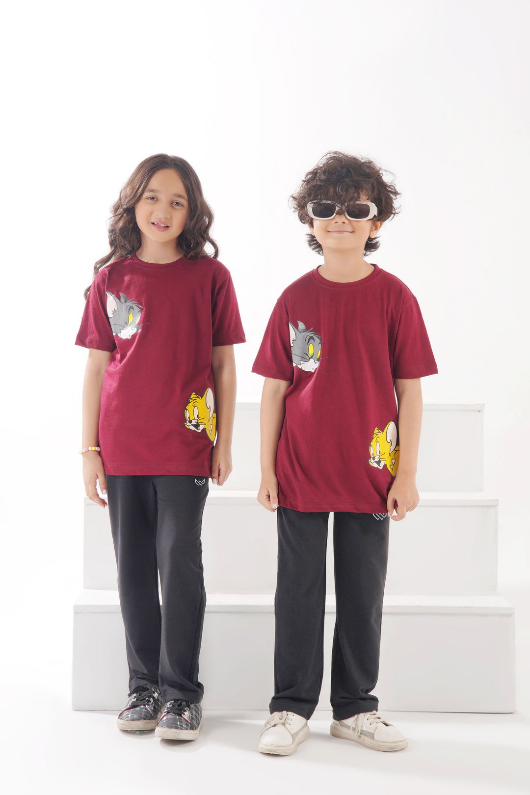 Tom & Jerry - Maroon Cotton Twinset