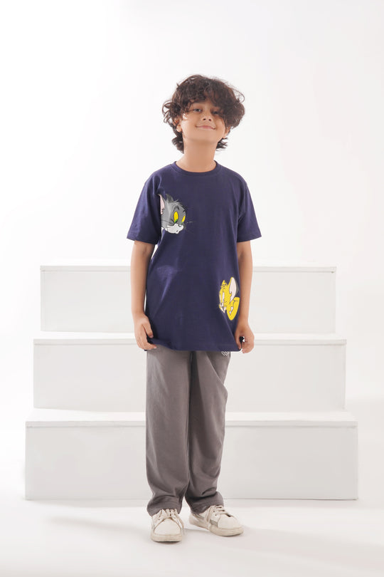 Tom & Jerry - Navy Cotton Twinset