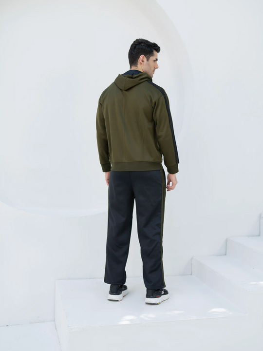 Olive Black Tri-Liner - Winter Tracksuit