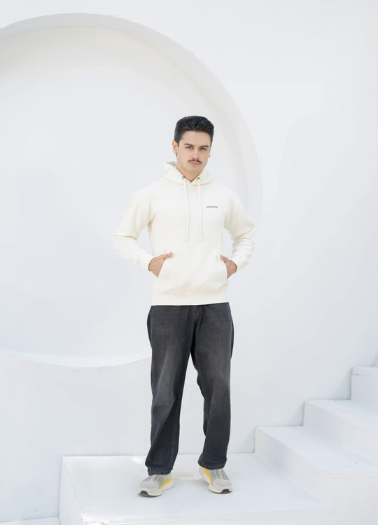 W 2020 Beige Hoodie - Premium Cotton Fleece