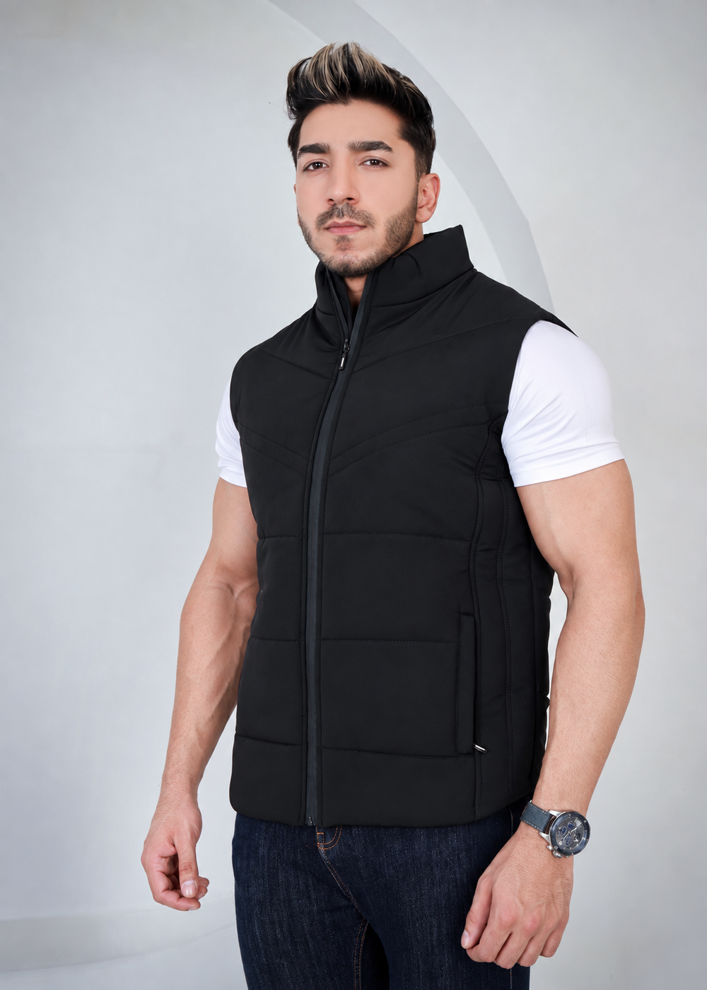 Basic Quilted Puffer - Black