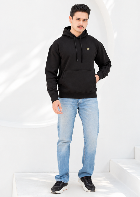 W 2020 Black Hoodie - Premium Cotton Fleece