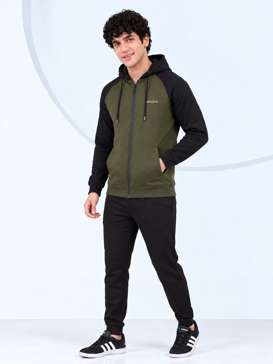 Core Contrast Premium Cotton – Olive Green & Black