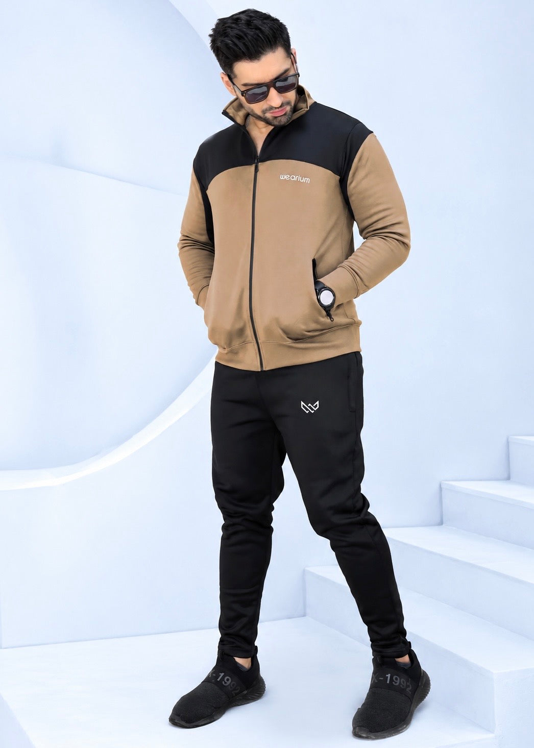 Active Streetwear - Tan/Black Winter Tracksuit