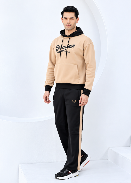 Trademark 3.0 - Tan/Black DropShoulders Winter Tracksuit