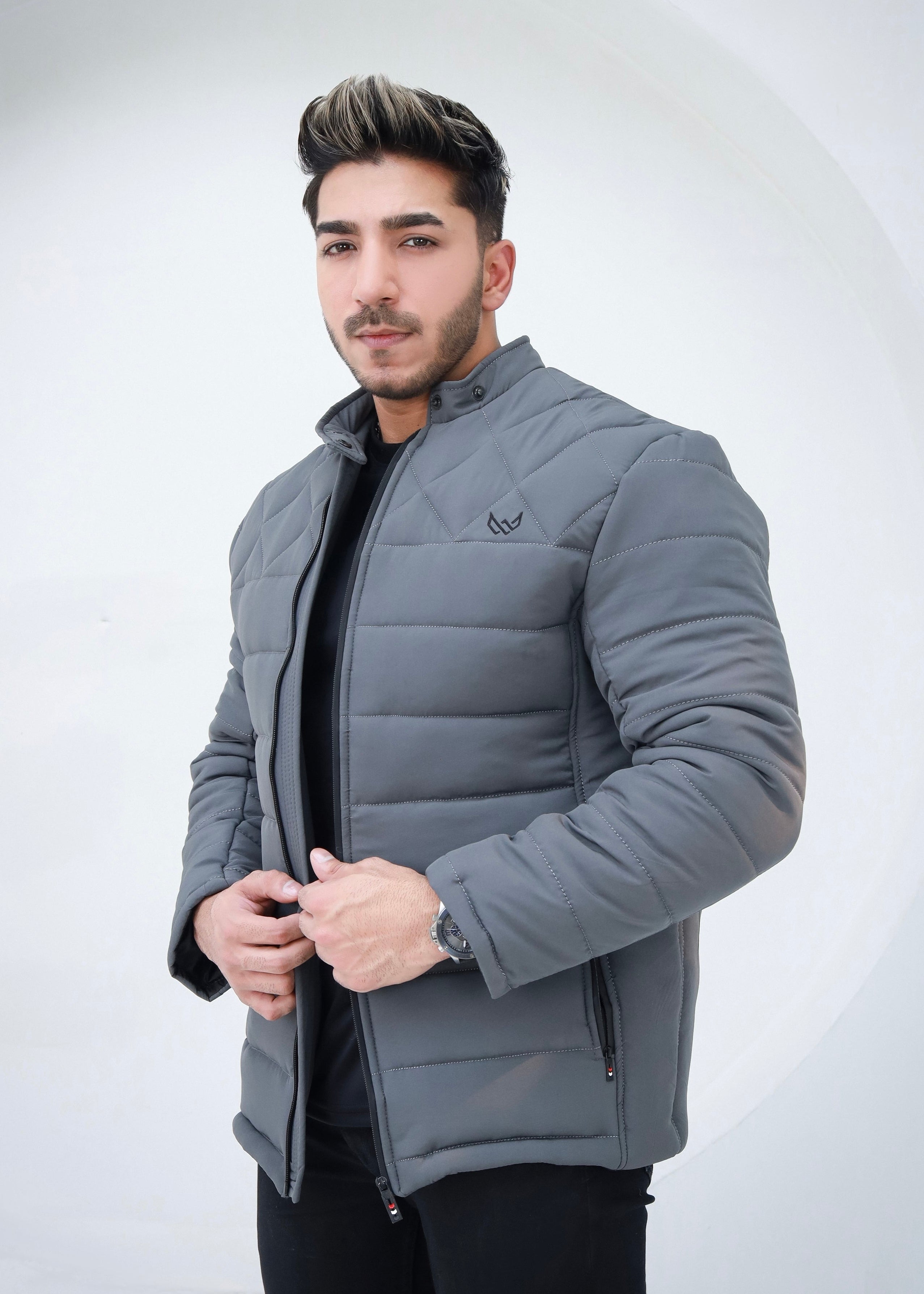 Grey puffer jacket