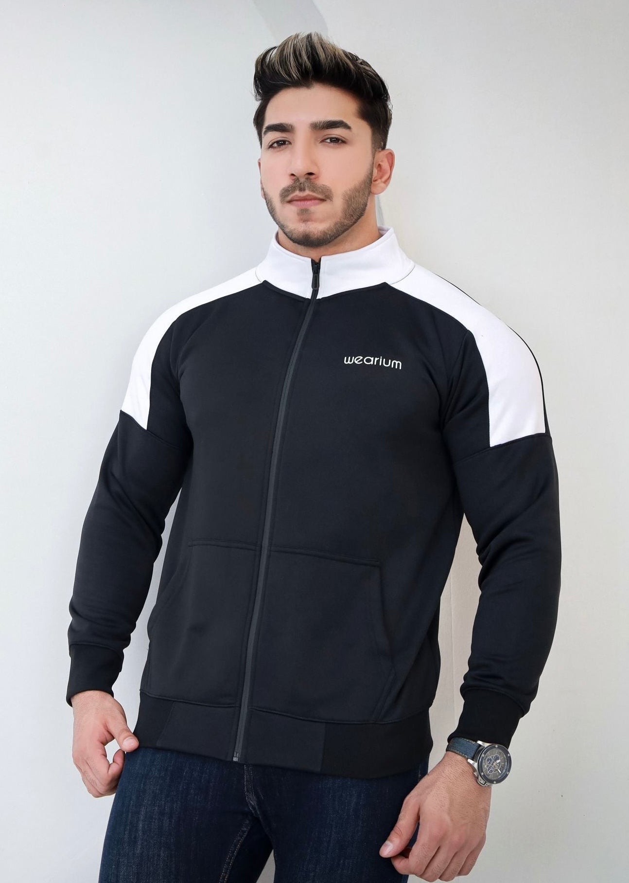 Black mockneck jacket