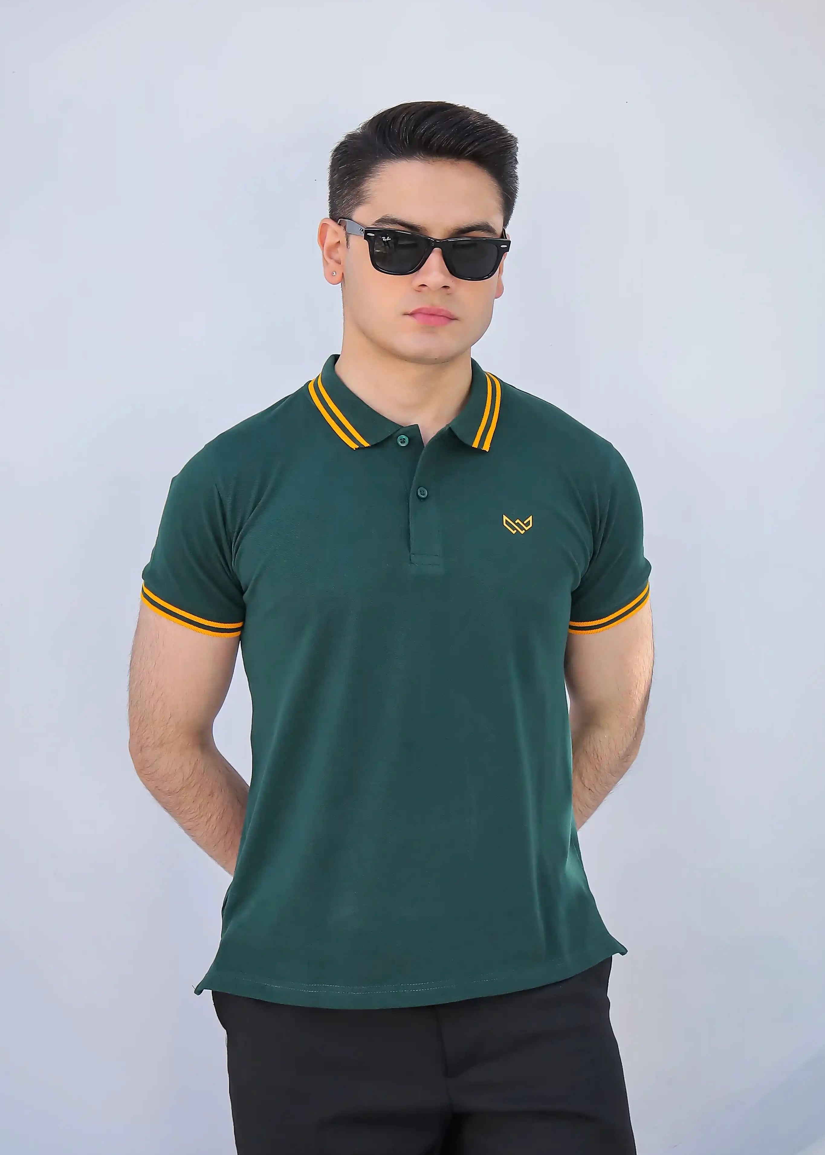 Green Cotton Polo Shirt 