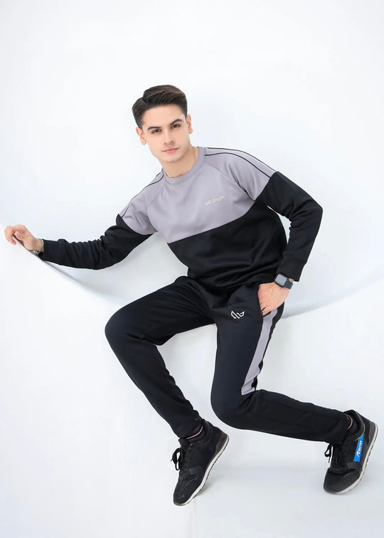 Silver and black winter tracksuit
