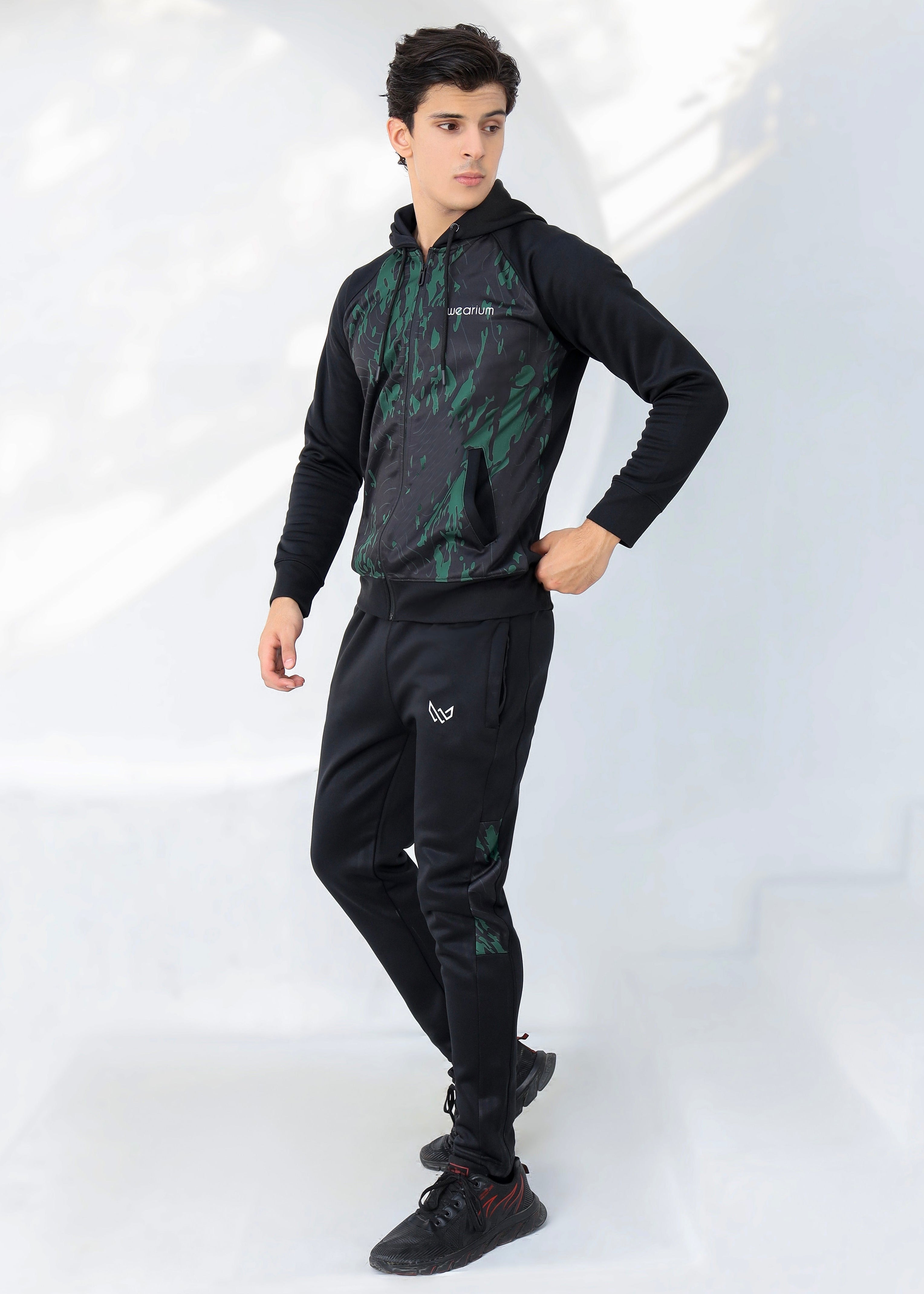 Camo full-zip hoodie tracksuit