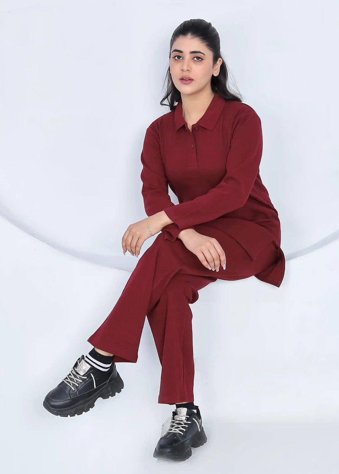 maroon twinset for ladies