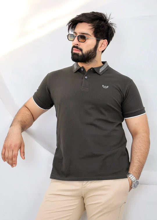 Superior Charcoal Polo - Cotton Lycra