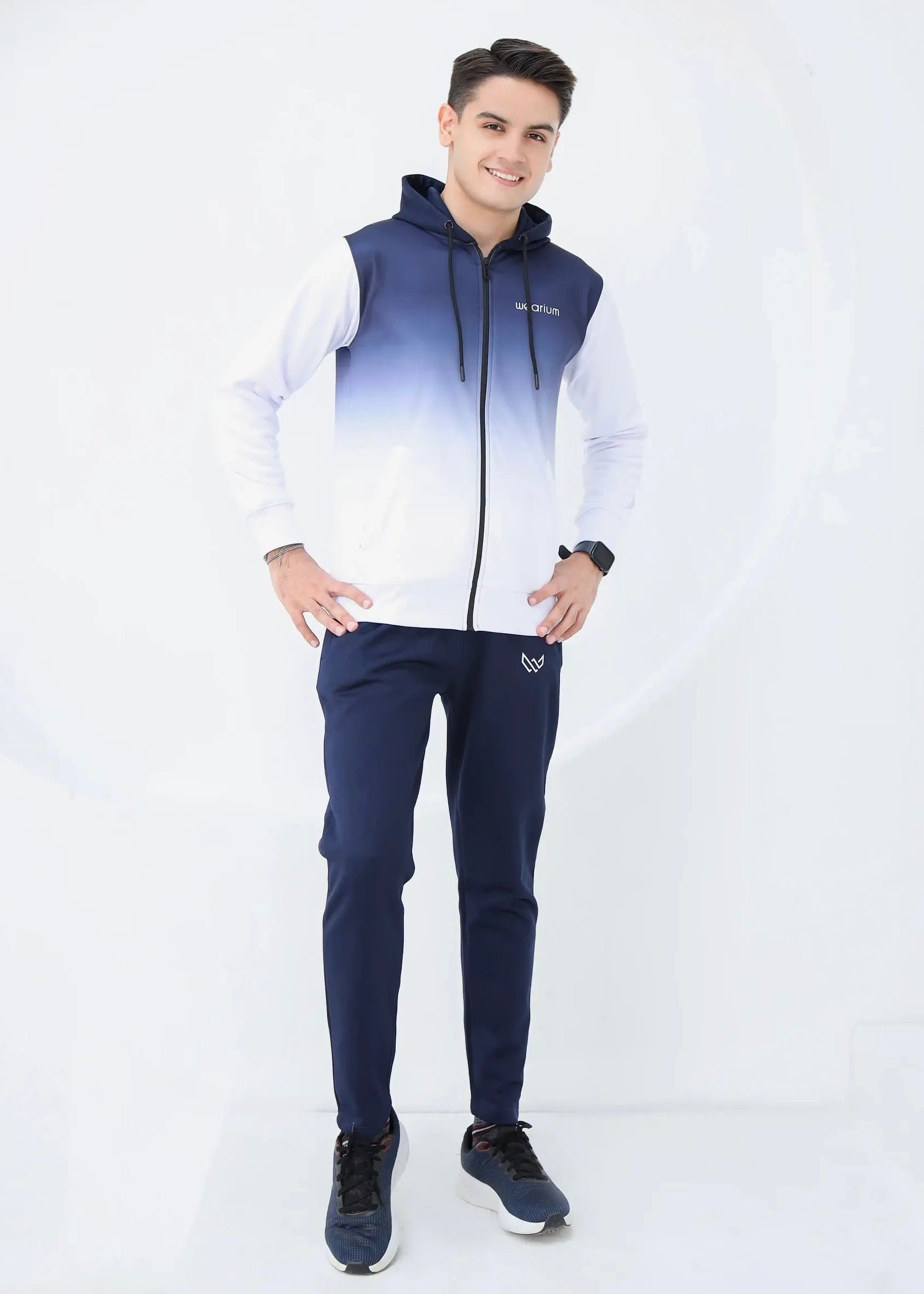 Navy and white hoodie Tracksuit
