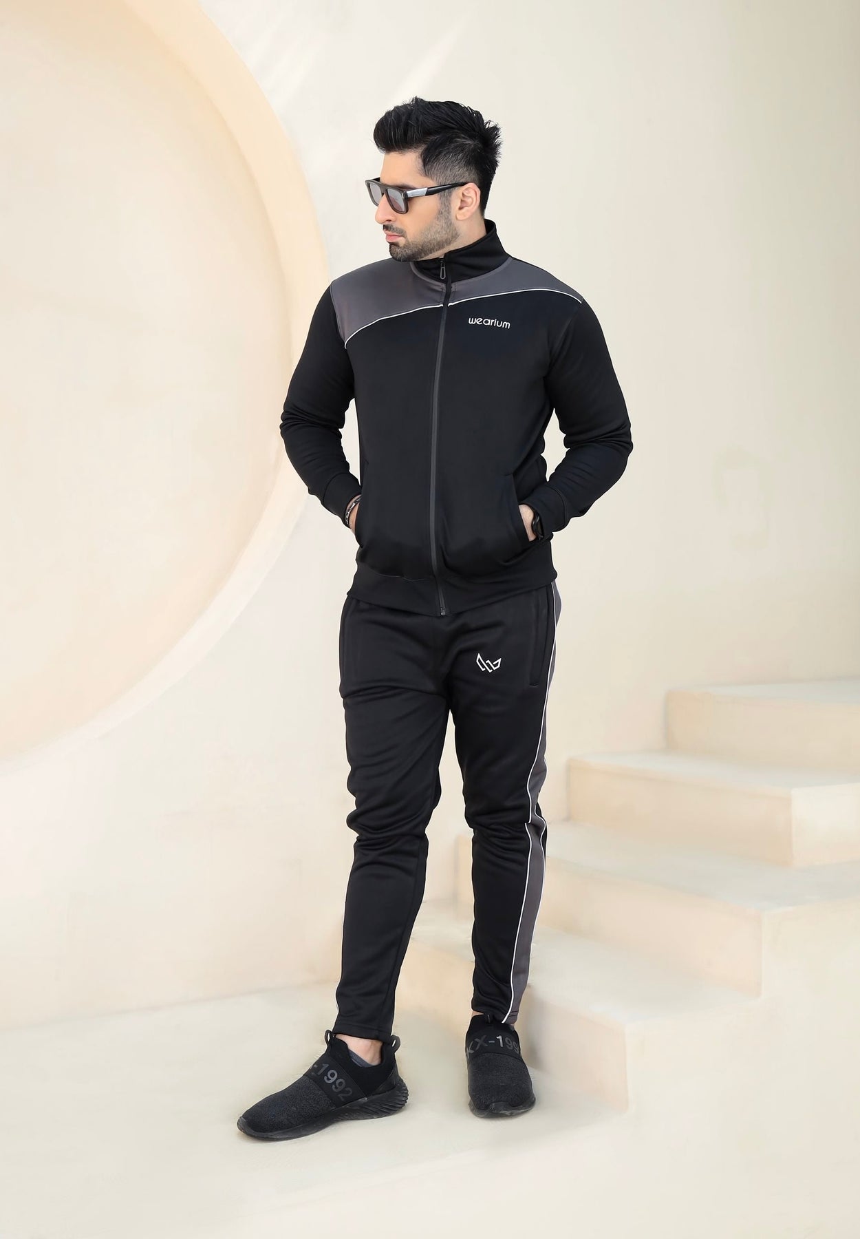 Charcoal best sale adidas tracksuit