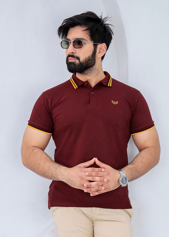 Excellence Maroon Polo - Premium Cotton