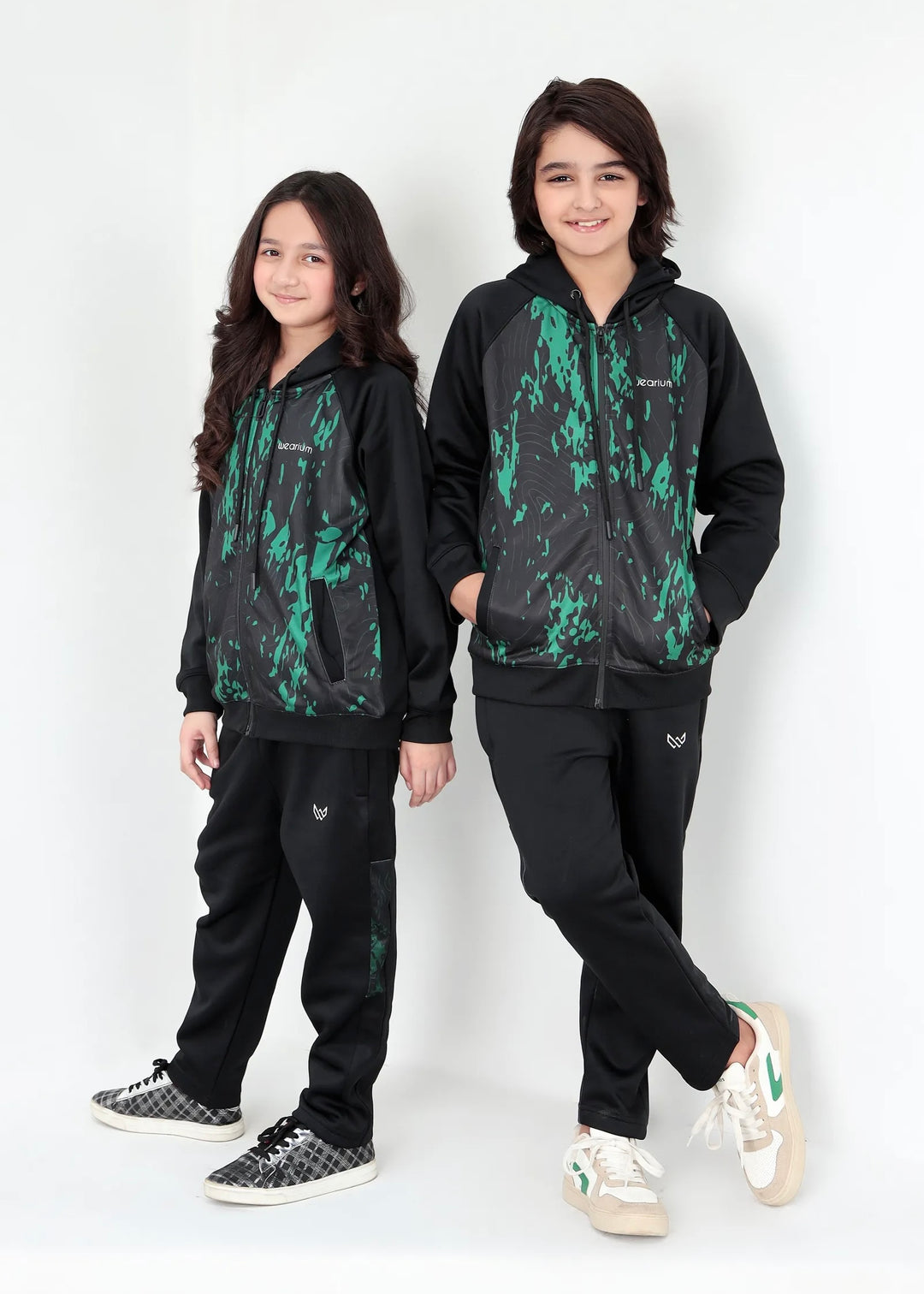 Green sublimation tracksuit for kids