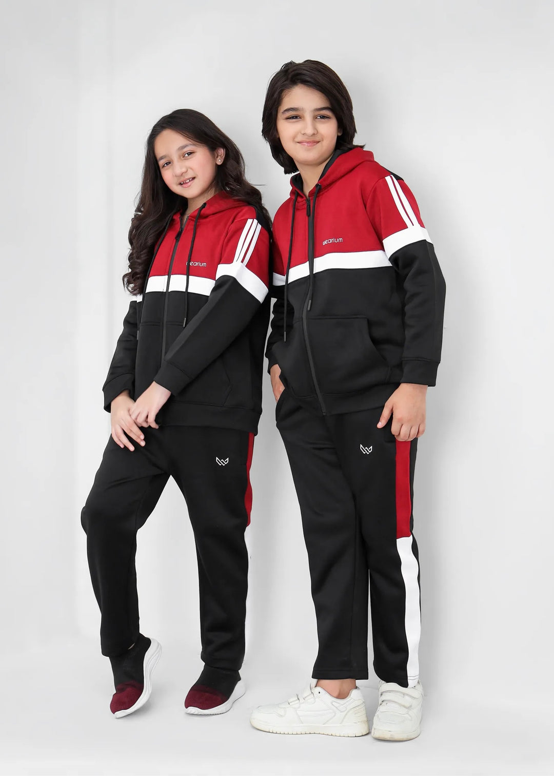 Kids black and white winter tracksuit