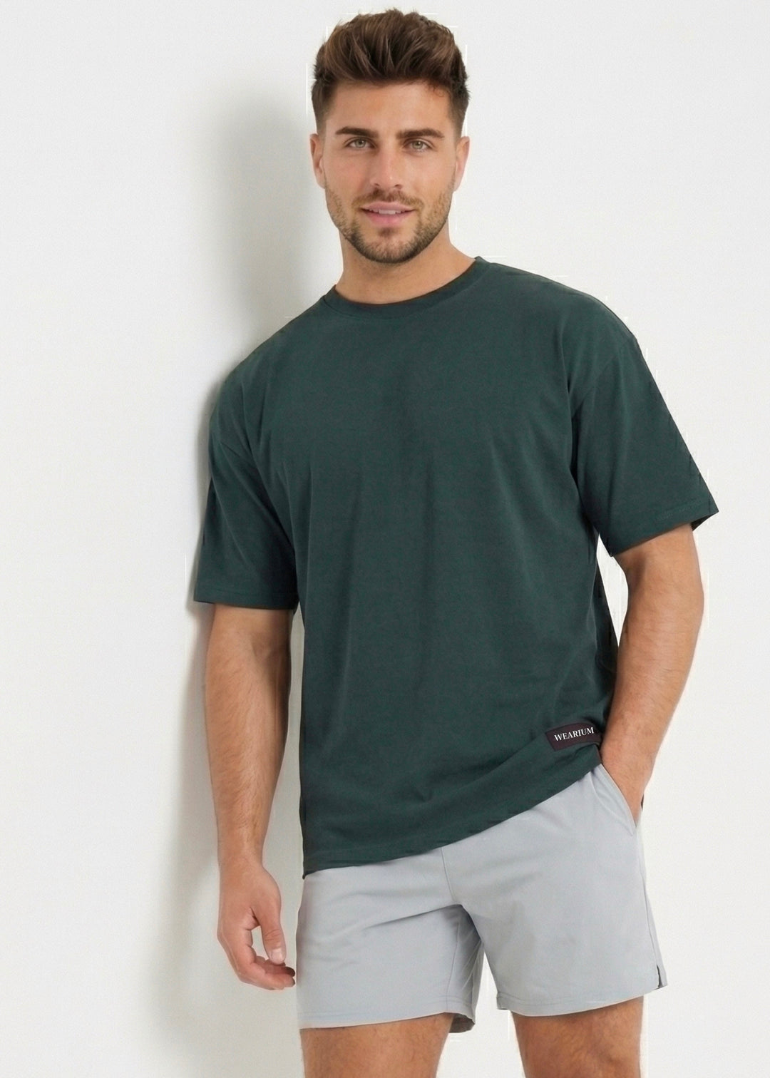 W Prime Oversized Tee - Dk Green 100% Cotton