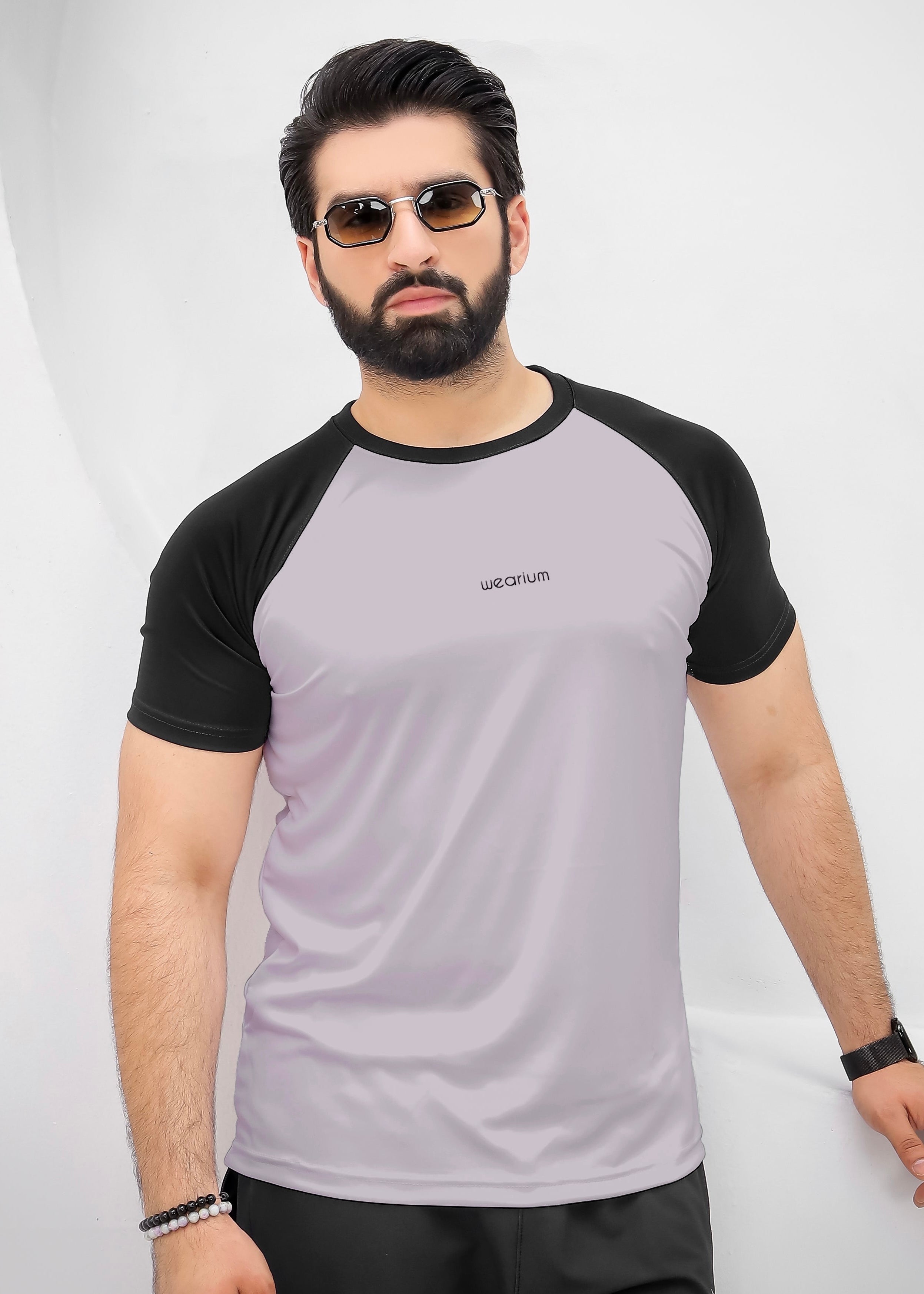 Silver and Black T Shirt