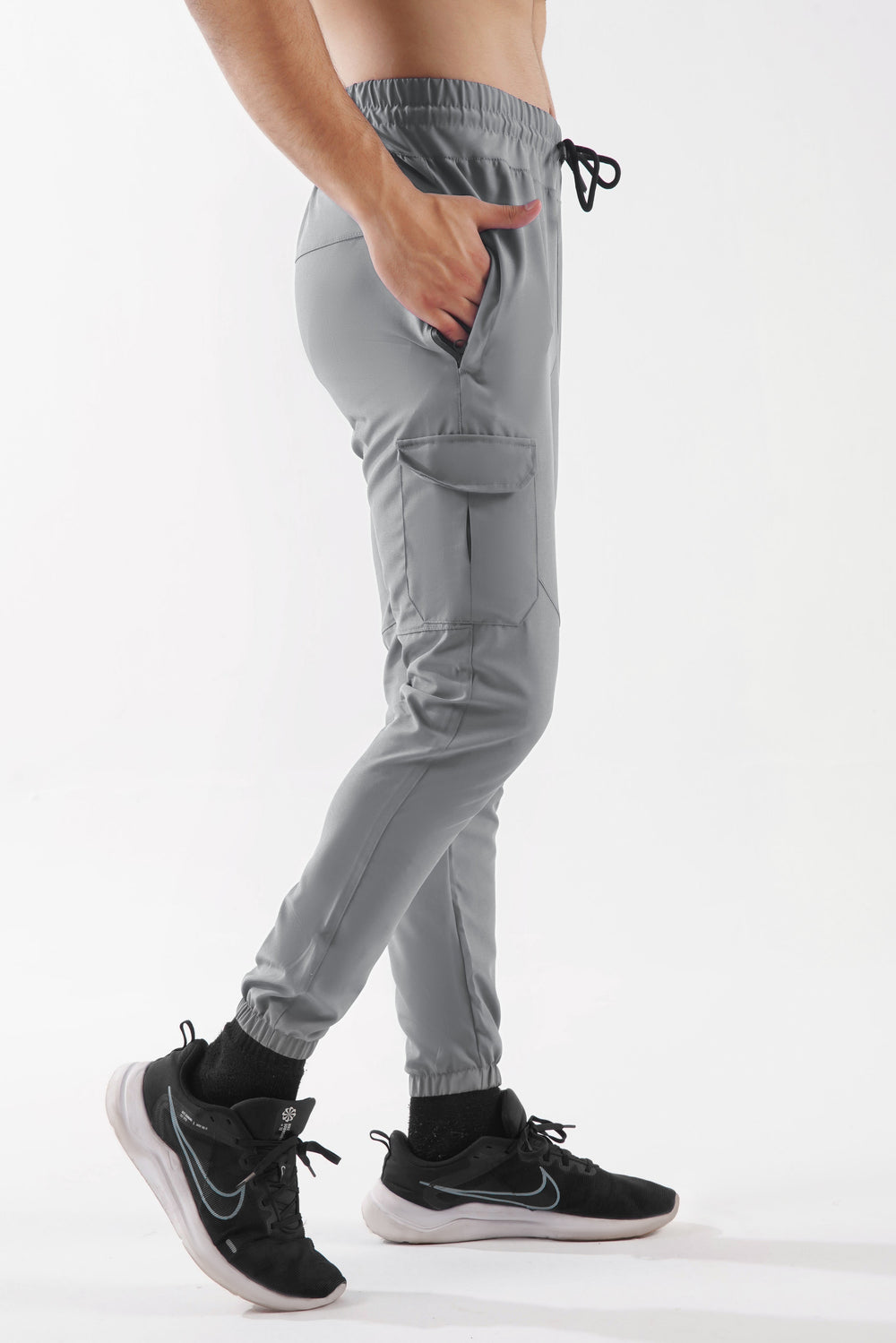 Silver cargo trousers