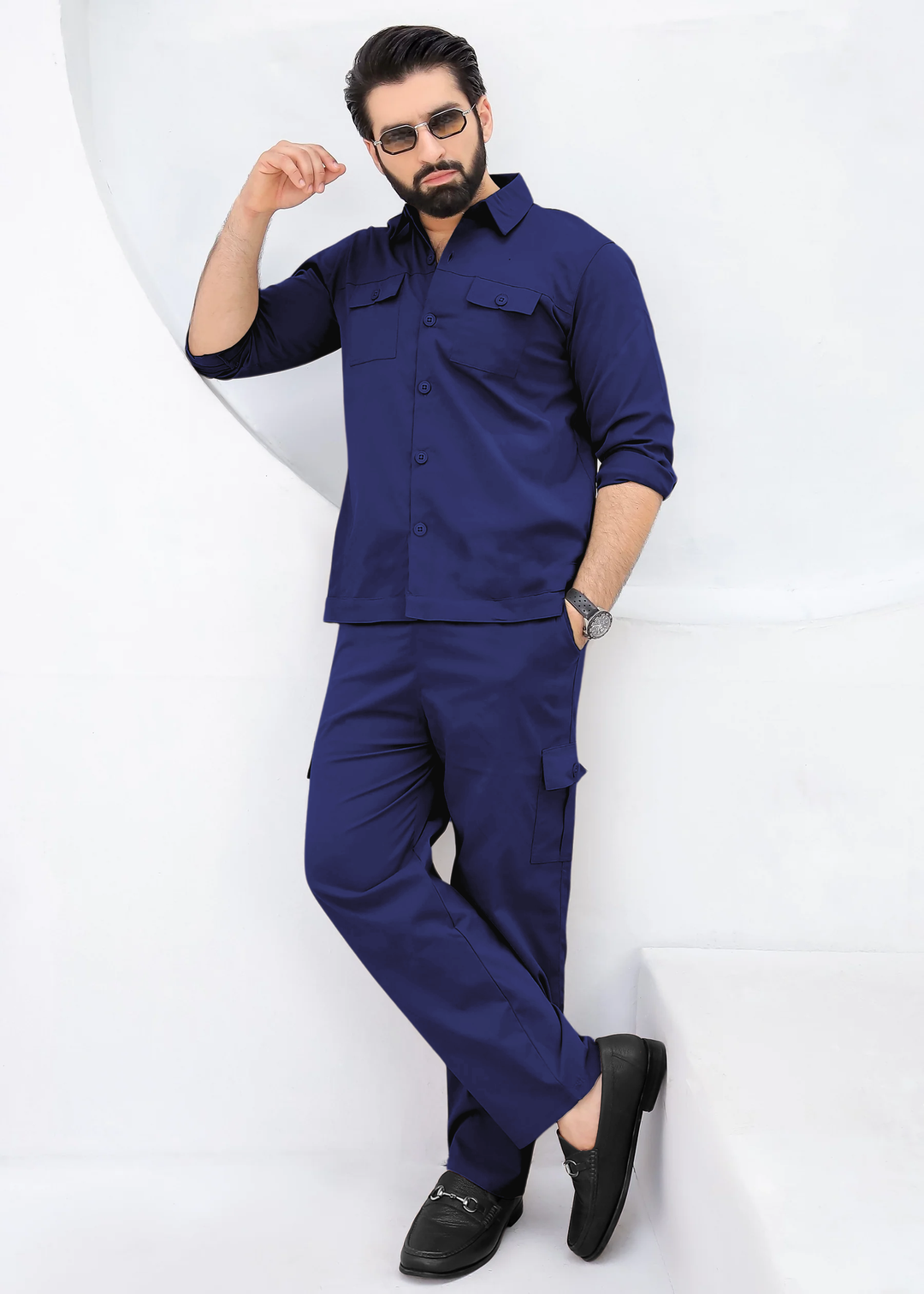 royal blue safari suit 