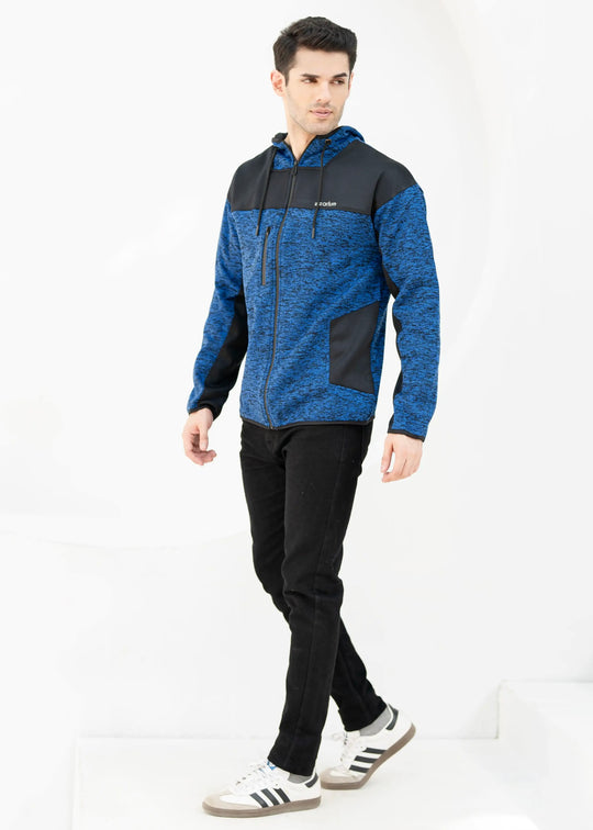 Roma Textured Hoodie - Navy/Black