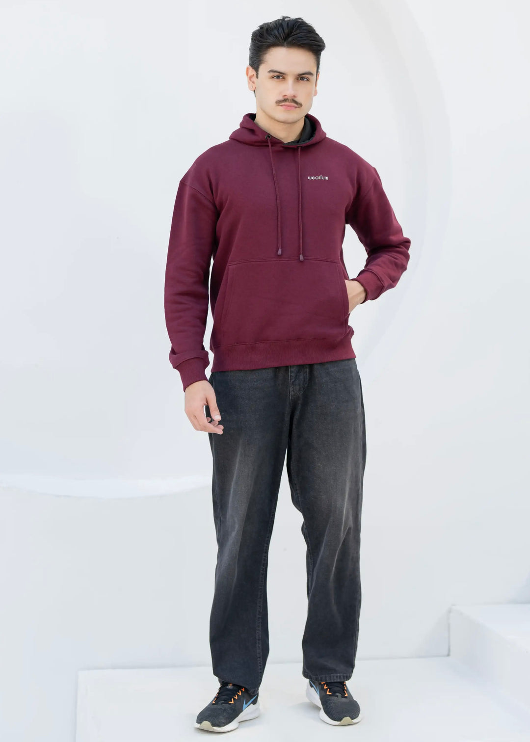 Basic Maroon Oversized Hoodie - Cotton Fleece