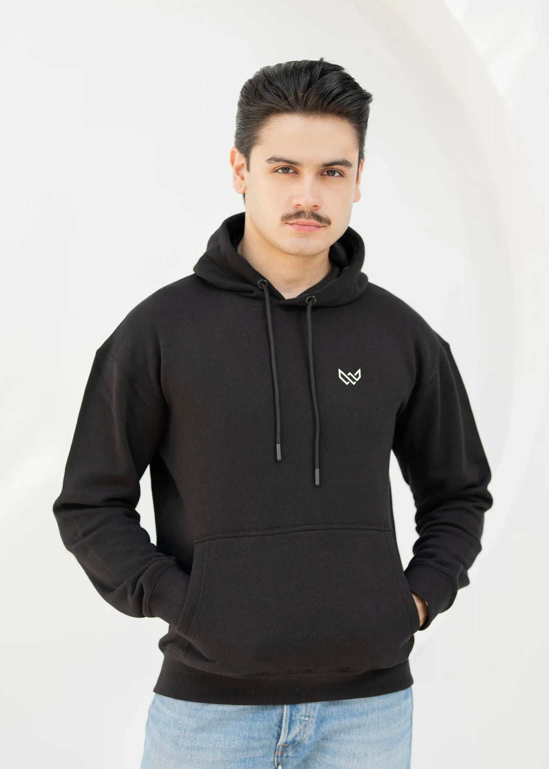 W 2020 Black Hoodie - Premium Cotton Fleece