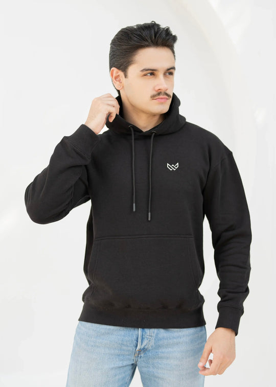 W 2020 Black Hoodie - Premium Cotton Fleece