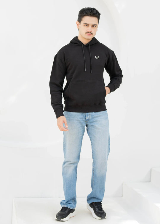 W 2020 Black Hoodie - Premium Cotton Fleece