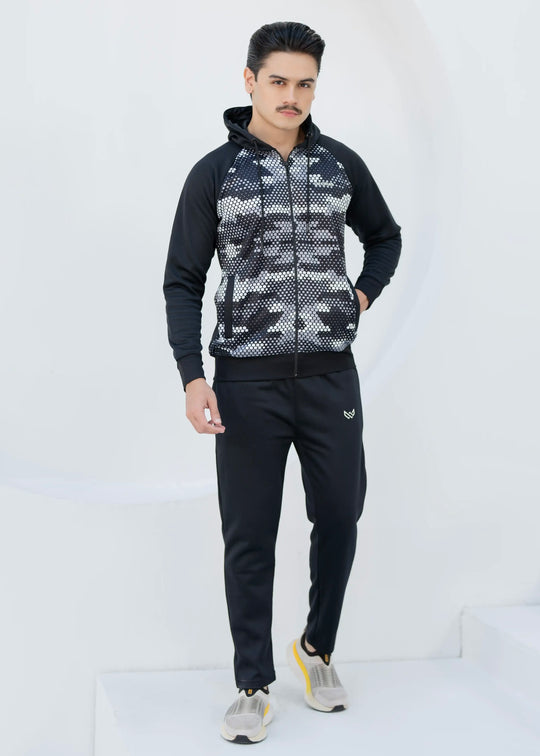 The Urban Camo Winter - Matte Black Tracksuit