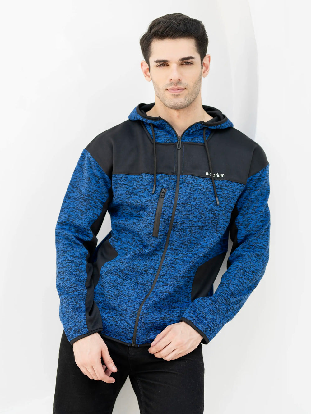 Roma Textured Hoodie - Navy/Black