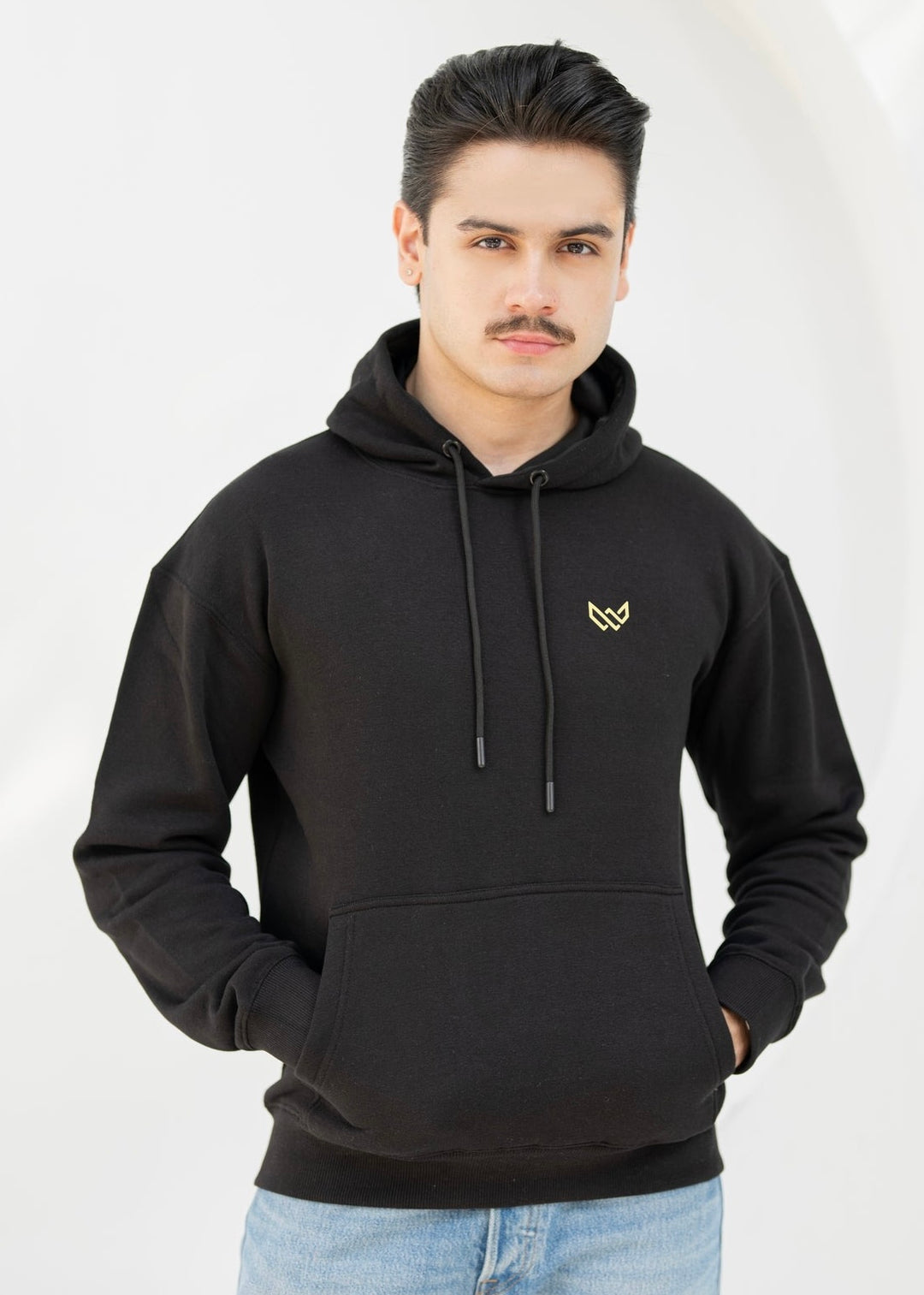 W 2020 Black Hoodie - Premium Cotton Fleece