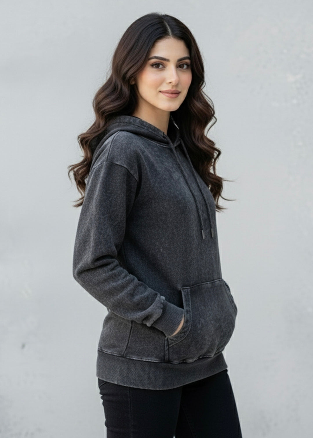 Acid Washed Hoodie - Premium Cotton Fleece