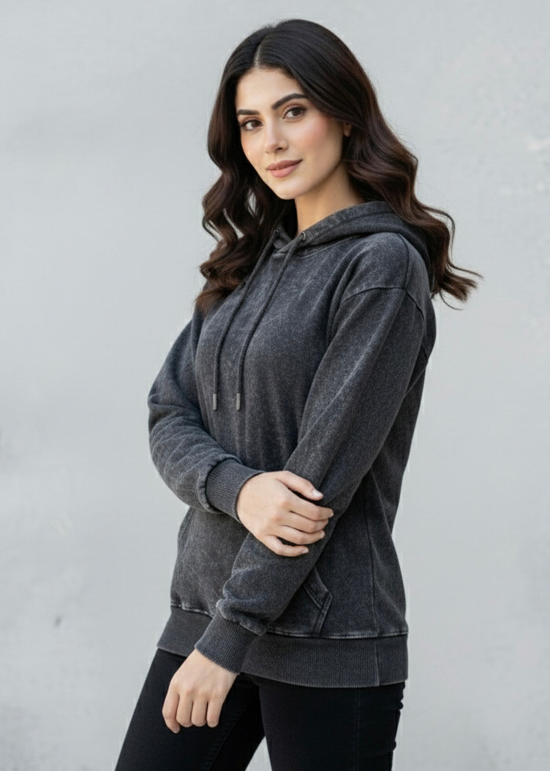 Acid Washed Hoodie - Premium Cotton Fleece