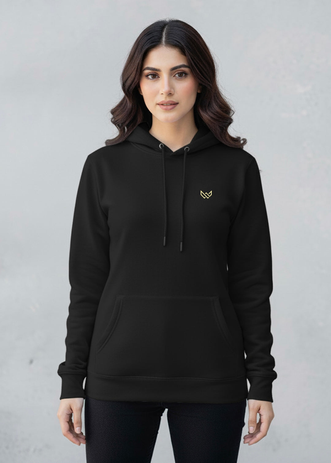 W 2020 Black Hoodie - Premium Cotton Fleece