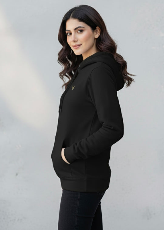 W 2020 Black Hoodie - Premium Cotton Fleece